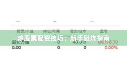 炒股票配资技巧：新手避坑指南